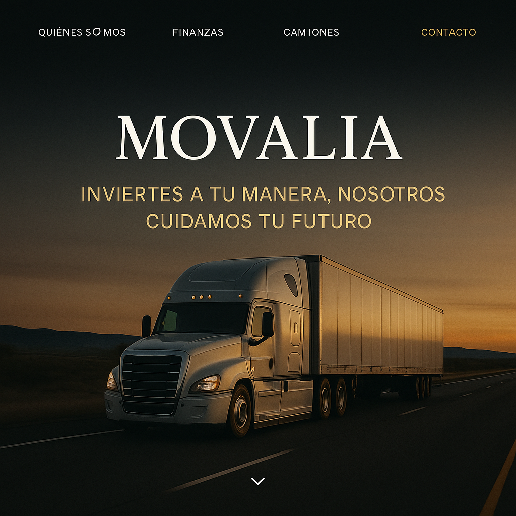 Camión en carretera al atardecer — Movalia